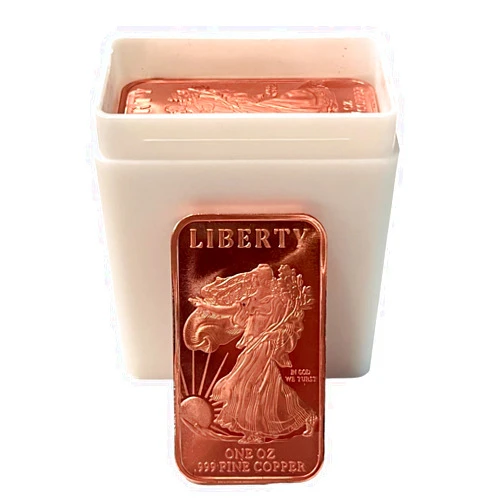 Unique Metals One (1) Ounce Walking Liberty Copper Bar by Unique Metals | Pack of 20 | .999 Fine Copper | Made in The USA
