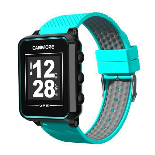 CANMORE TW353 Golf GPS Watch for Men and Women, High Contrast LCD Display, Free Update Over 41,000 Preloaded Courses Worldwide, Lightweight Essential Golf Accessory for Golfers, Turquoise/Gray