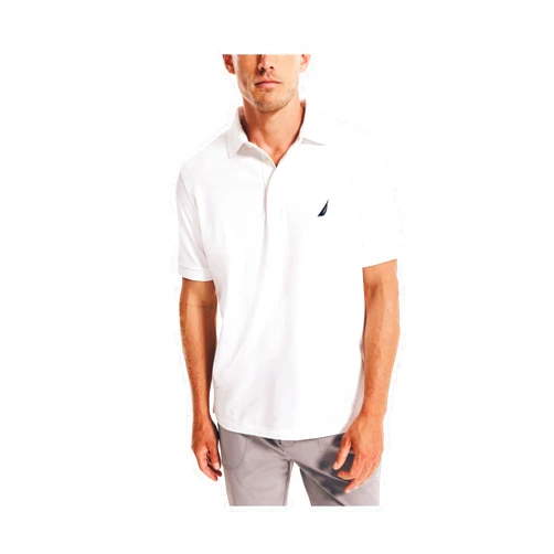 Nautica Men's Short Sleeve Solid Stretch Cotton Pique Polo Shirt