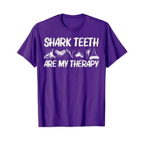 Cool Shark Teeth Gift Tooth Collector Apparel Funny Shark Teeth Design For Men Women Animal Fossil Hunters T-Shirt