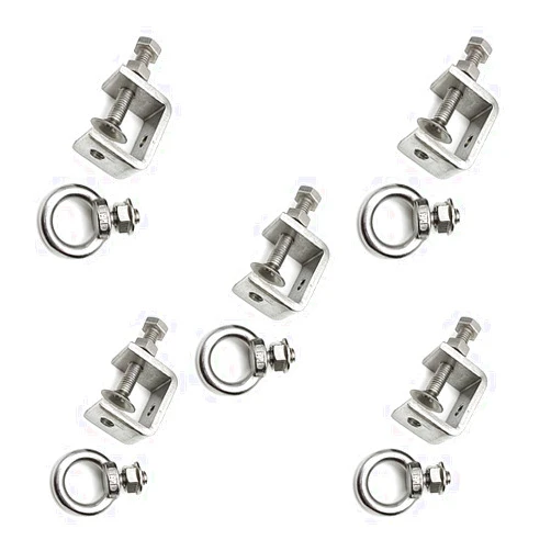 WANLIAN 5Pcs C-Clamps;C Clamp Stainless Steel, Beam Clamp.Comes with Stainless Steel Screw Ring That Can Withstand 100 Pounds(medium)