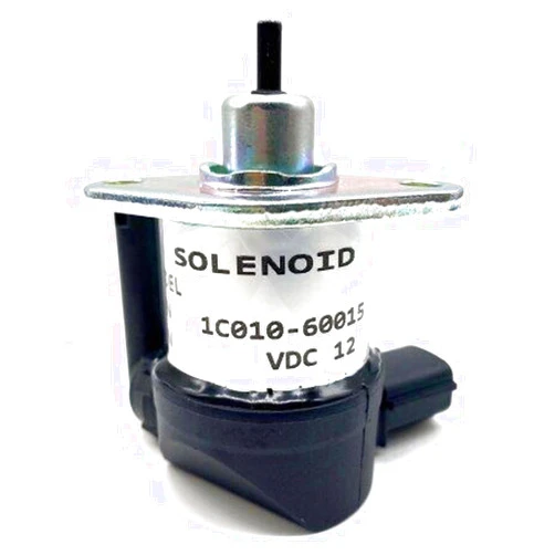 HIRINTOL 12V 1C010-60015 Fuel Shutoff Solenoid 1C010-60014 1C010-60016 1C010-60017 for Kubota V3300 V3600 V3800 Engine KX080-3 SVL90 M6800 M8200 M8540 M9000 M9540 M95 M96 M105