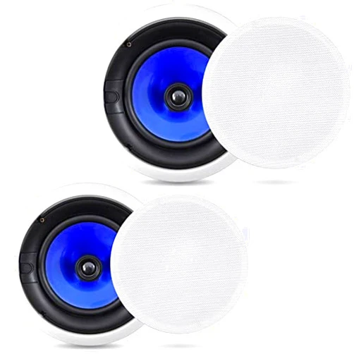 Pyle Home 2-Way In-Wall In-Ceiling Speaker System - Dual 8 Inch 300W Pair of Ceiling Wall Flush Mount Speakers w/ 1