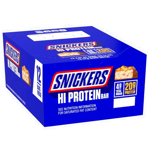 SNICKERS Peanut & Caramel Hi Protein Bar, 24.12 oz, 12 ct Box