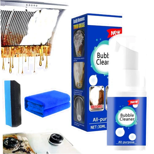 LONGLUAN Wridie Foam Cleaner, Foaming Heavy Oil Stain Cleaner, Kitchen Grease Form Cleaner, Powerful Stain Removing Foam Cleaner, Rinse Free All Purpose Stain Remover Bubble Cleaner (1Pcs)