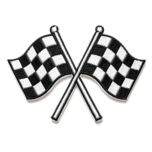AVERLUWOWOOD Checkered Flag Patch - Racing Patches for Jackets - Iron On or Sew On Embroidered Patch - Trucker Hat Patches for Backpacks, Vest, DIY Applique Accessories, Clothes, Cap