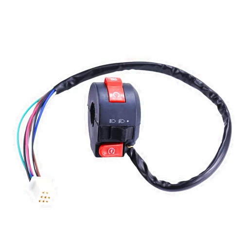 PRO BAT 3-Function 8 Wire Left Starter Kill Light Switch Female Plug Assembly (7/8'' 22mm) for 50cc 70cc 90cc 110cc 125cc TaoTao RoKeta Sunl RPS RPS Yamoto Jetmoto Kazuma Vitacci Chinese ATV Quad