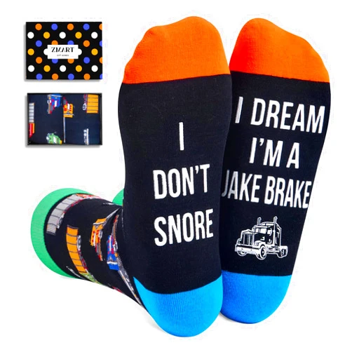 Zmart Funny Tractor Trucking Gifts for Men Teens - Novelty Race Car Socks, Motorcycle Socks, Train Socks
