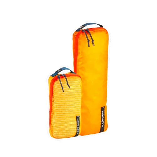 Eagle Creek Pack-It Slim Packing Cubes Set - Durable, Ultra-Lightweight and Water-Resistant Ripstop Fabric Luggage Organizer Bags Built to Fit in Tight Spaces, Sahara Yellow