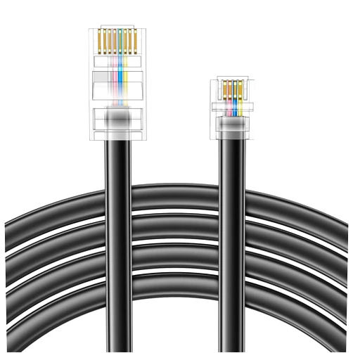 Jozzai 10FT - 4Pack Phone Jack to Ethernet Cable Adapter, RJ45 8P4C Male to RJ11 6P4C Male for Landline Telephone Service for Extending, Connecting for Fax or Answering Machine