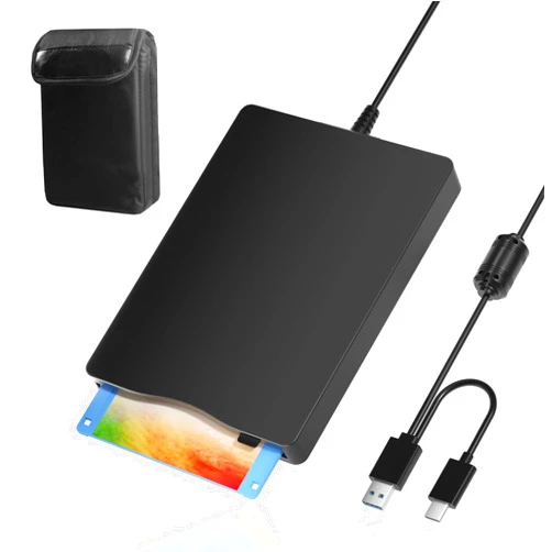 Wbacon External Floppy Disk Drive with Carrying Case – 3.5 inch Floppy Disk Reader USB 3.0/Type-C Compatible, Portable and Lightweight for PC, Laptop, and Retro Gaming Windows 11/10/8/7/2000/XP