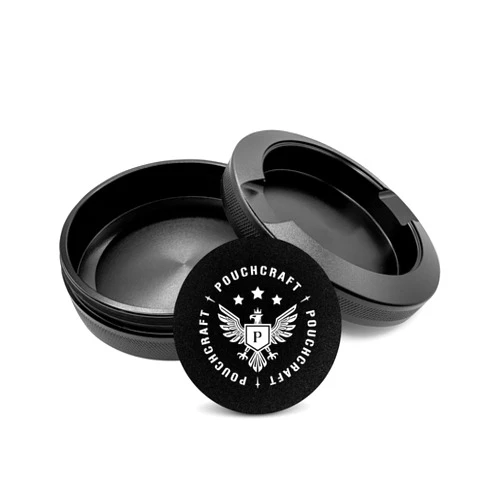 PouchCraft Metal Zyn Can | Zyn Tin | Snus Can | Zyn Holder | Laser Engraved Snus Container | EDC Storage | Moisture-Resistant Pill Container | Gift for Him | (Insignia Edition, Black)