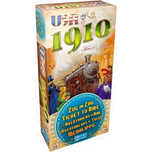 Days of Wonder Ticket to Ride USA 1910 Board Game EXPANSION - Train Route-Building Strategy Game, Fun Family Game for Kids & Adults, Ages 8+, 2-5 Players, 30-60 Minute Playtime, Made by Days of Wonder