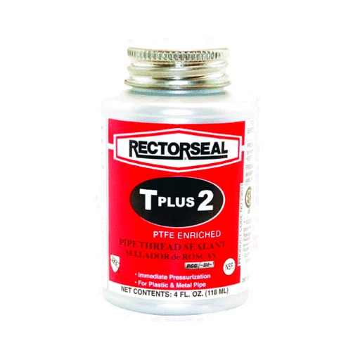 Rectorseal 23631 T Plus is a Non-Hardening Thread sealant containing PTFE Plus Synthetic fibers