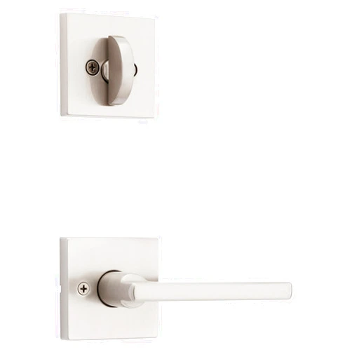 Kwikset 971HFLSQT-15V1 Single Cylinder Interior Halifax Lever Trim with Square Rose New Chassis Satin Nickel Finish