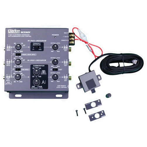Clarion MCD360V 3-Way 6 Channel RCA Inputs Electronic Crossover with Remote Subwoofer Level Control Adjustable Level Output for Front Rear Subwoofer