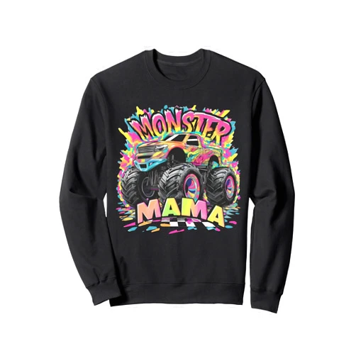 Monster Truck Family tees Monster Truck Mama Graffiti Colorful Truck Lover Mothers Day Sweatshirt