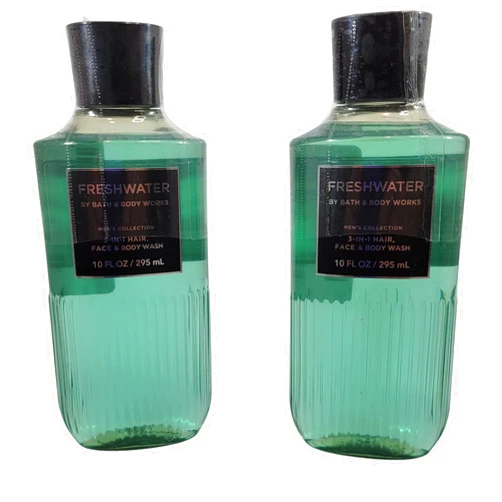 Bath & Body Works Bath and Body Works Men's Collection Freshwater 2 in 1 Hair and Body Wash 10 Oz. 2 Set.