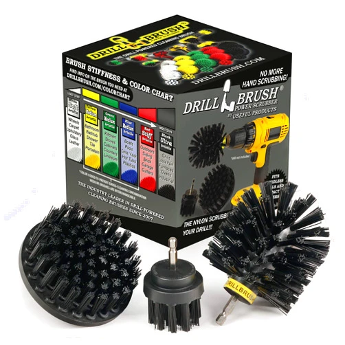 Drillbrush Cleaning Accessories - Industrial Brush - Baked on Food Remover - Electric Smoker - Smokers and Grills - Drill Brush - BBQ Cleaning Kit - Rust Remover - Hard Water, Calcium, Mineral, and Stain Remover