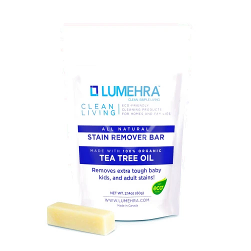 Lumehra Natural Stain Stick - Removes Tough Baby Stain, Kids Stain, Food Stain on Clothes and Carpet Eco friendly, Biodegradable made with Tea Tree oil Essential Oils 60 gram laundry stain stick
