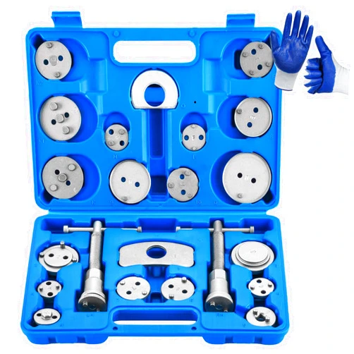 DASBET 24pcs Heavy Duty Disc Brake Caliper Tool Set Disc Brake Caliper Compressor Wind Back Tool Brake Spreading Tools (Blue)