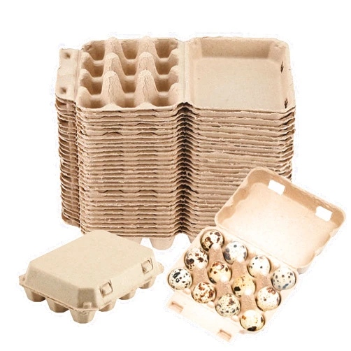 Loving Basso 30 Pcs Quail Egg Cartons Paper Pulp, A Dozen Blank Eggs Container Quail Egg Holder Container Reusable Egg Storage Tray for Home Kitchen Refrigerator Farmhouse (3 x 4 Square)