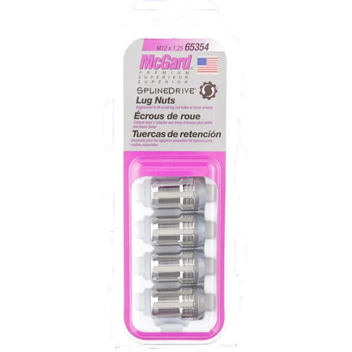 MCGARD 65354 Chrome Cone Seat SplineDrive Lug Nut Set (M12 x 1.25 Thread Size) - Set of 4