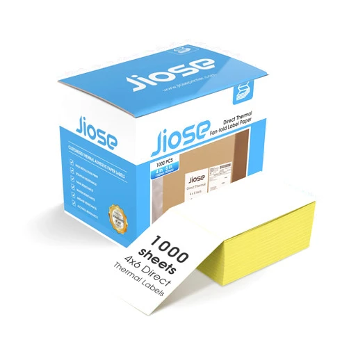 Jiose Fanfold 4x6 Direct Thermal Labels 1000 Labels - Shipping Thermal Label Printer Label Paper