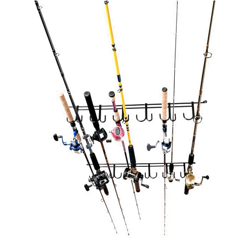 Rack'Em Fishing Rod Racks - Pole Holders - Mounted Storage Racks for Rods - Ceiling or Wall Mount for Poles in Garage, Boat