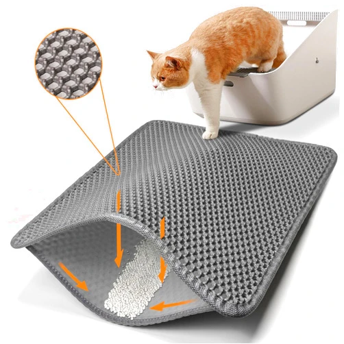 Polarduck Conlun Cat Litter Mat Cat Litter Trapping Mat, Honeycomb Double Layer Design, Urine and Water Proof Material, Scatter Control, Less Waste，Easier to Clean,Washable