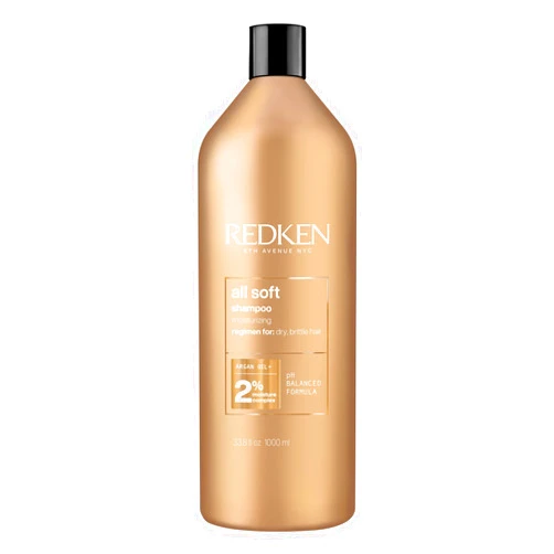 Redken All Soft Shampoo | For Dry/Brittle Hair | Provides Intense Softness and Shine | With Argan Oil