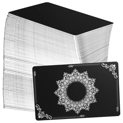 Zonon 200 Pack Engraving Aluminum Plates for CNC Engraver Laser Crafting Multipurpose Metal Metal Business Cards Sheets Engraving DIY Gift Cards 86 x 54 x 0.21 mm(Black Matte)