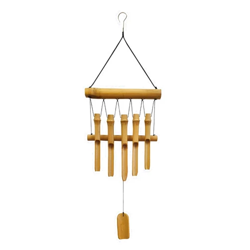 Ankinte Small Simple Bamboo Wind Chimes Outdoor, 5 Tubes Single Row, Gifts for Mom/Grandma/Women, Garden Lawn Yard Decor 23