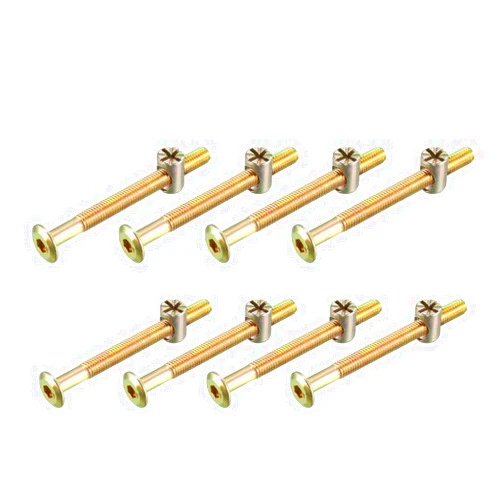 uxcell M6x70mm Furniture Bolt Nut Set Hex Socket Screw 58mm Thread Length with Barrel Nuts for Beds Headboards Chairs 8 Sets