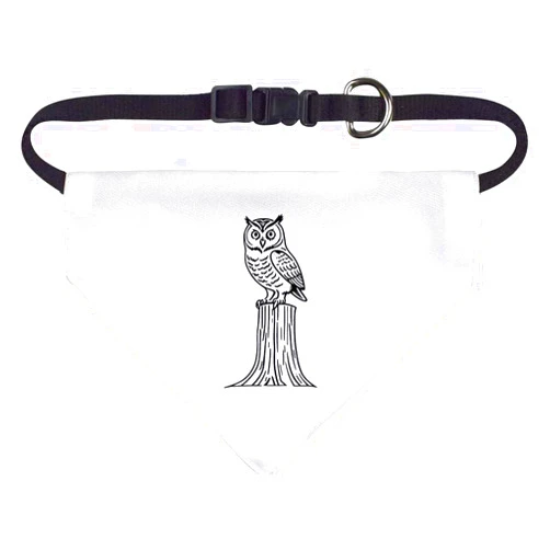Azeeda Small 'Wise Owl Perched On A Tree Stump' Dog/Cat/Pet Bandana (PD00047499)
