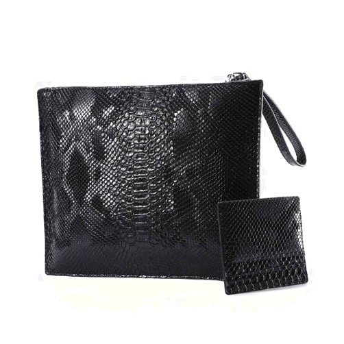 NIGEDU Women Clutches Fashion Snakeskin PU Leather Party Envelope Purse Bag with Hand Strap
