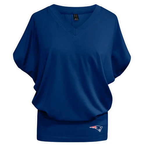 Kiya Tomlin Women's Navy New England Patriots Blousy V-Neck T-Shirt