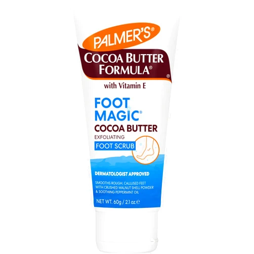 Palmer's Cocoa Butter Formula Foot Magic Exfoliating Foot Scrub with Vitamin E, Use With Foot Scrubber for Pedicure, For Dry, Cracked Feet, 2.1 Ounce