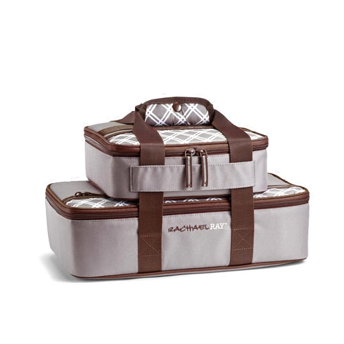 Rachael Ray Lugger Duo, Insulated Casserole Carrier for Hot or Cold Food, Thermal Lasanga Lugger Tote for Pockluck, Parties, Picnic, and Cookouts, Fits 9