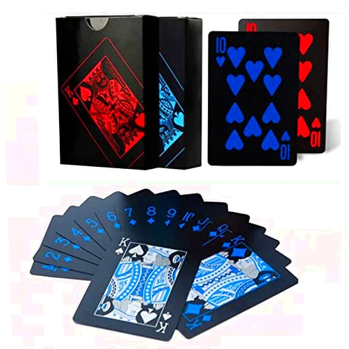 Merytes 2 Deck of Waterproof Poker Cards and Playing Cards with Flexible Plastic PVC and Classic Trick Cards