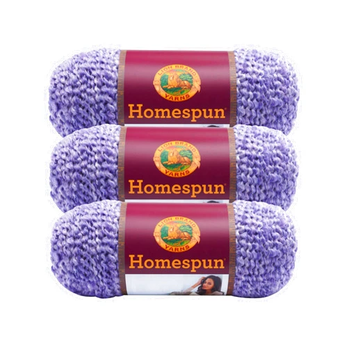 Lion Brand Yarn (3 Pack) Lion Brand Yarn 790-441 Homespun Yarn, Purple Aster3