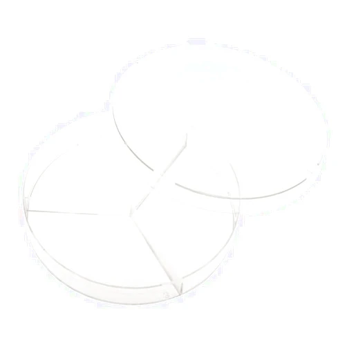 Celltreat 229683 Petri Dish, 3 Compartments, Sterile, 100 mm x 15 mm, 25 per Bag, Clear (Pack of 500)
