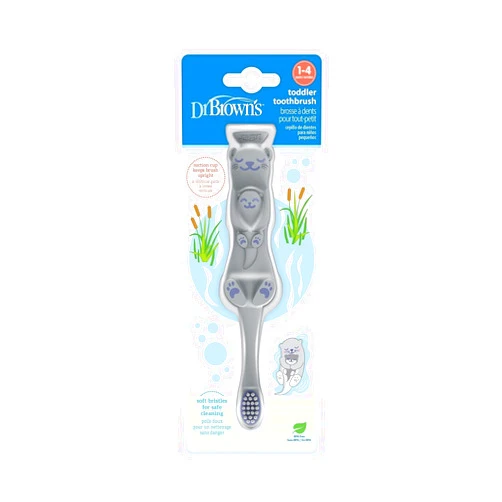 Dr. Brown's Dr. Brown’s Otter Toddler Toothbrush, Soft Bristles with Suction Cup for Storage, BPA Free, Ages 1-4, 1-Pack