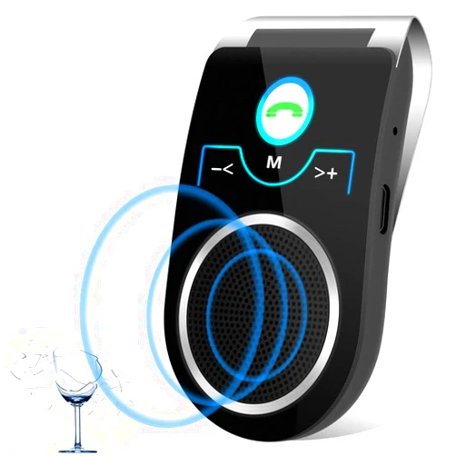 Aigital Hands Free Cell Phone Car Kit, Bluetooth 5.0 in Car Speakerphone with Visor Clip, Siri Google Voice Command Support,Built in Mic, Support 2 Phones Connected, Bluetooth Car Speaker for Safe Driving