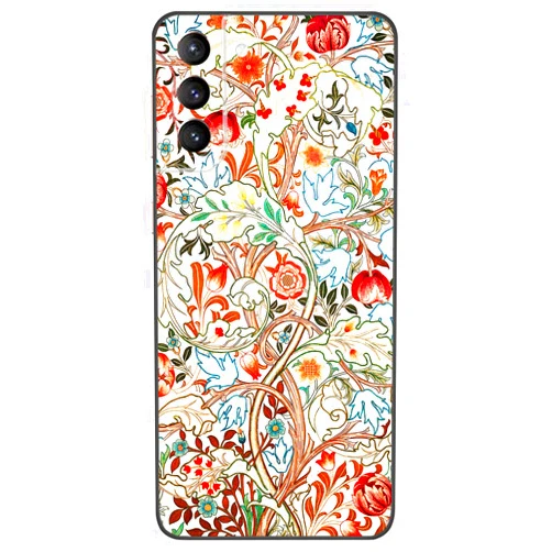 Berkin Arts Compatible with Samsung Galaxy S21 /S30 G991 5G Case Art Silicone Case Pink Intricate Ornamental Flourishes (Acanthus by William Morris)