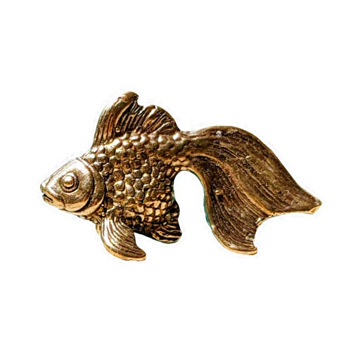 Handmade Goldfish Figurine Free Standing Pocket Feng Shui Lucky Fish Miniature Art Handmade Sculpture