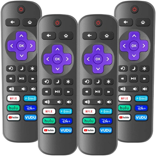 YesBes 4 Pack Replacement Remote Control Only for Roku TV, Compatible with All TCL Roku/Hisense Roku/Onn Roku/Sharp/Philips Roku (Not for Roku Stick, Box or Speaker)