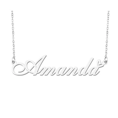 Aoloshow Personalized Heart Name Necklace Gold Custom Any Names Stainless Steel Jewelry for Womens Graduation