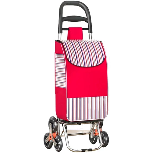 GAKYOUR Shopping Trolley Stair Climber Trolley Shopping Trolley Foldable with 6 Wheels and Removable Bag Waterproof Load Capacity 35 kg-B