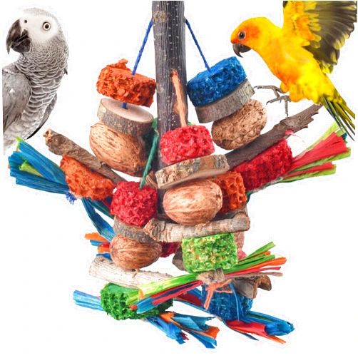 Bissap Bird Chew Toys, Natural Bark Corncob Nuts Parrot Toys and Treats for Conure Cockatoo Parakeet Budgies Cockatiel Lovebirds Pets Cage Bite Toy